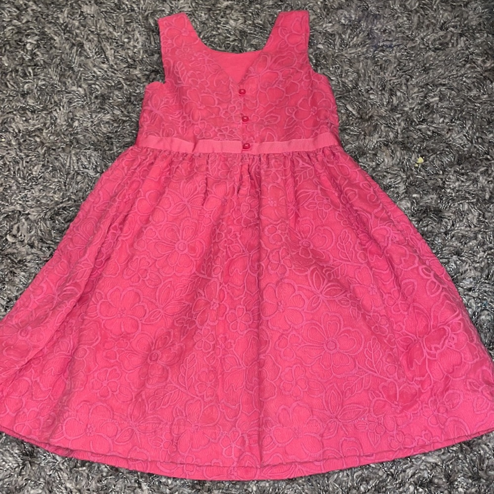 🌷Pink sleeveless floral embroidered dress - Picture 4 of 5